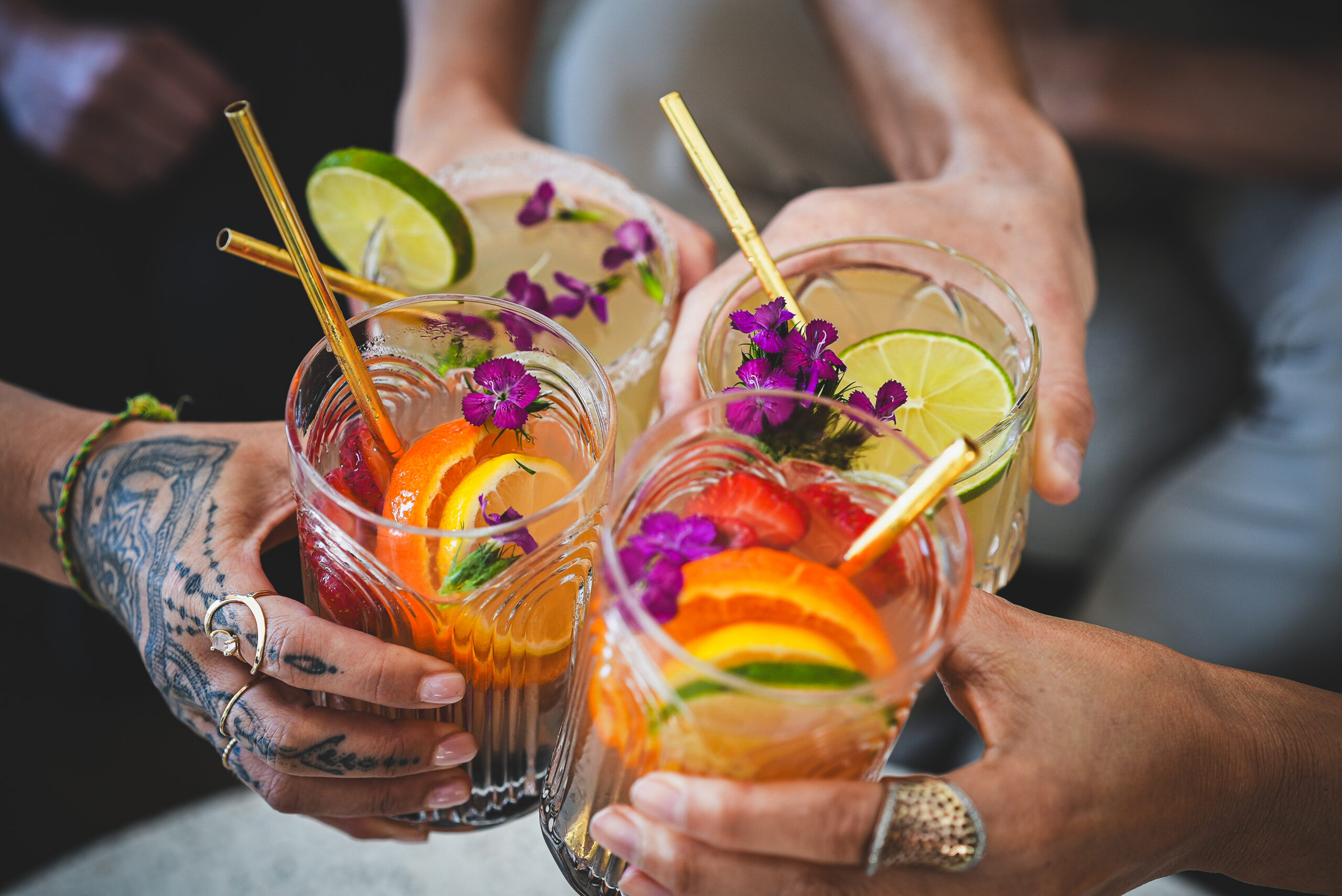 fruity drinks shared with Ecolux's signature Sippers